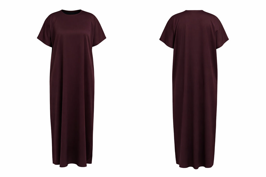 Burgundy 3-piece Farah Abaya