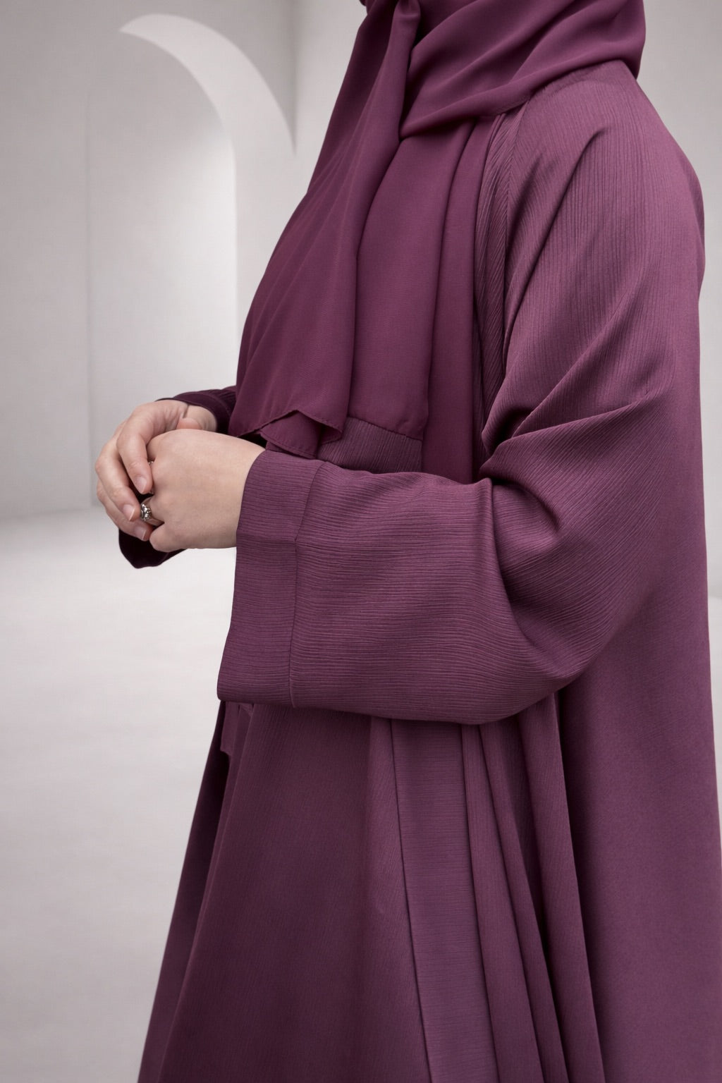 Burgundy 3-piece Farah Abaya