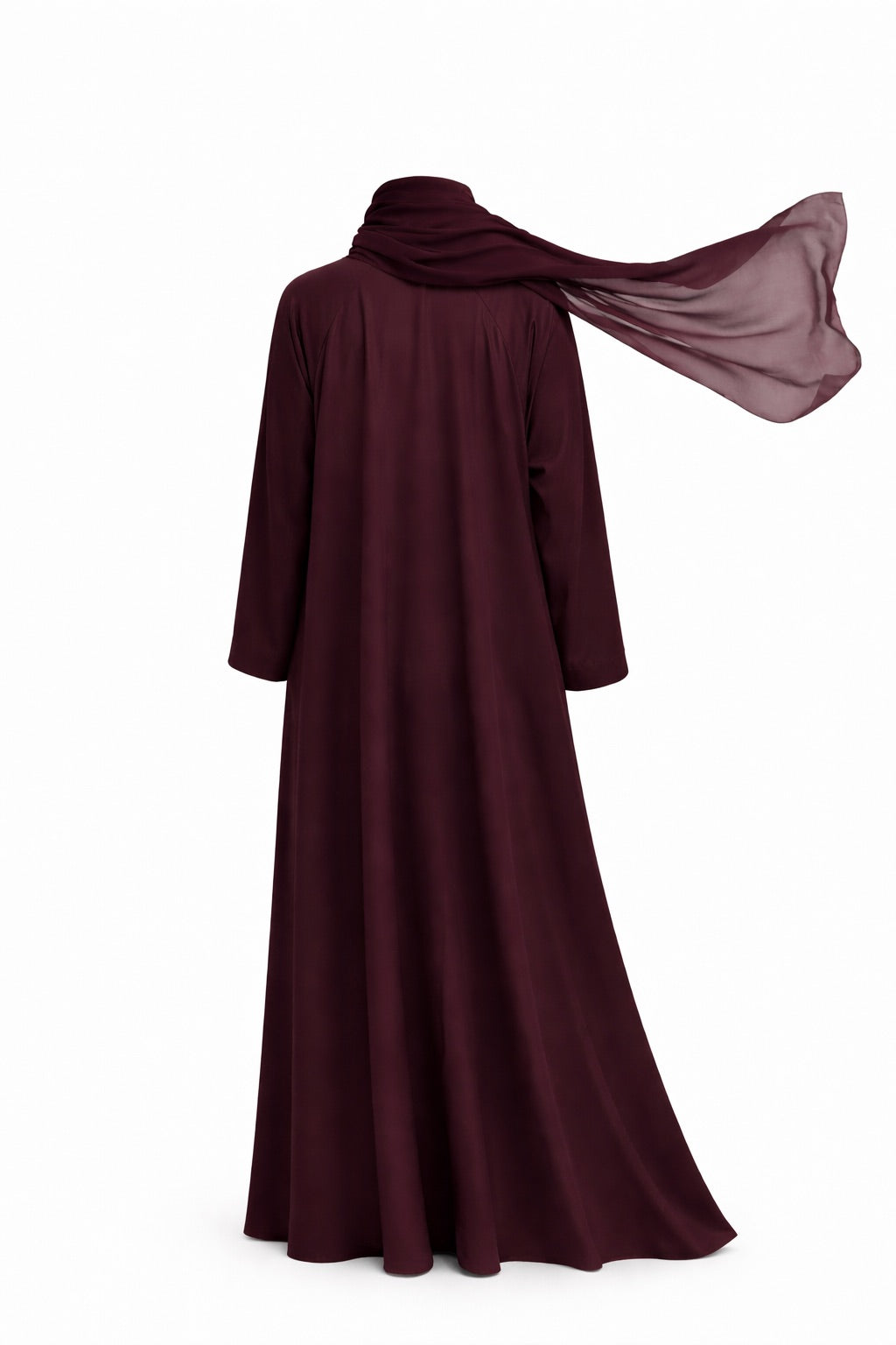 Burgundy 3-piece Farah Abaya