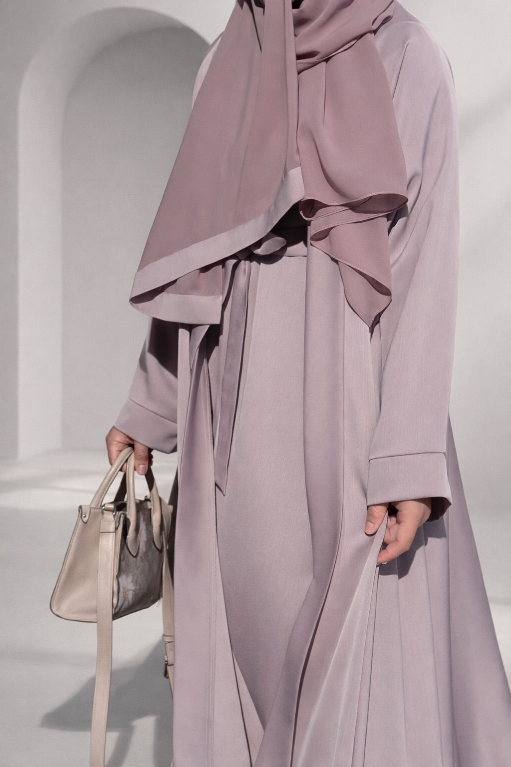 Dusty Mouve 3-piece set Farah Abaya
