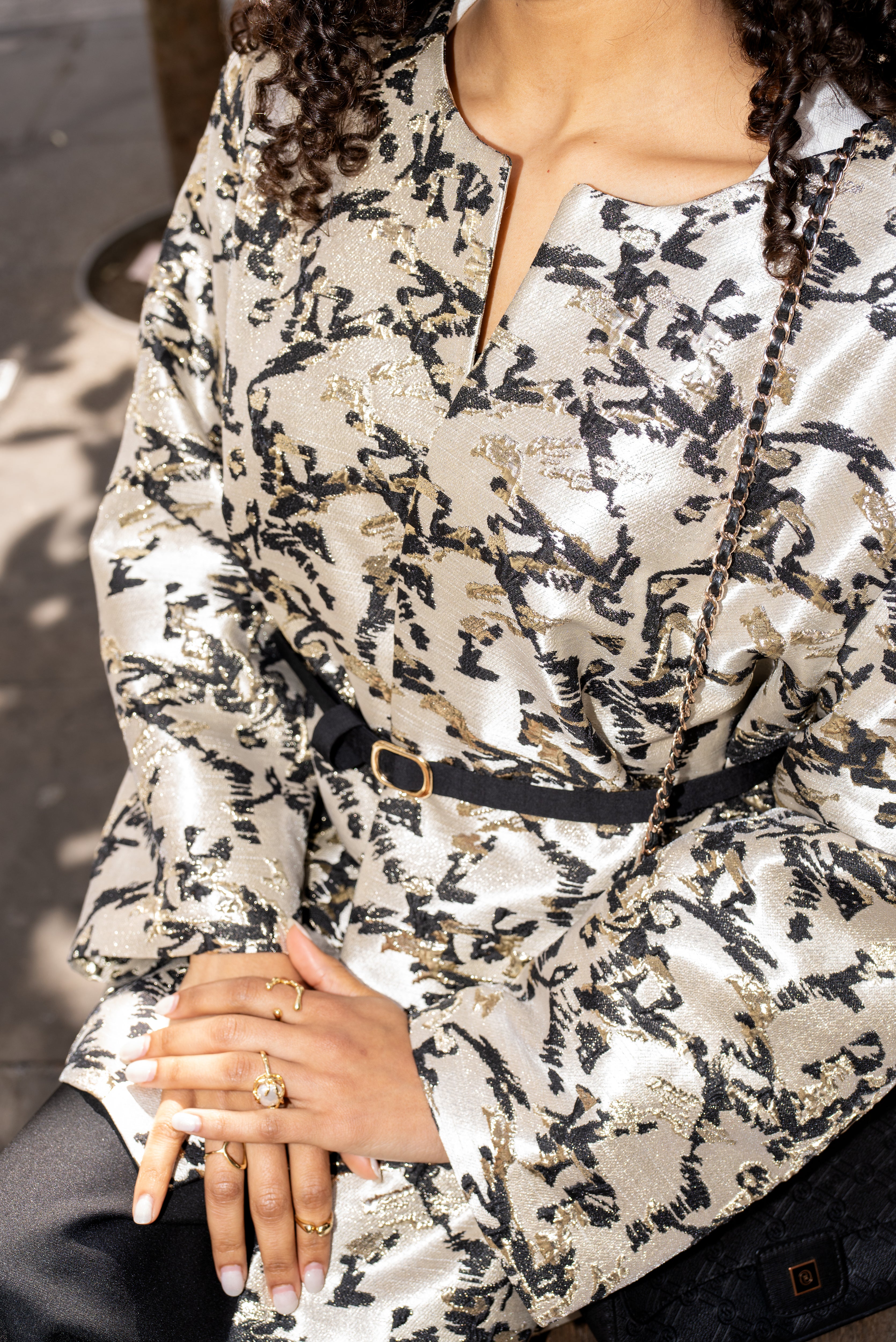 Handmade Tulip Brocade Jacket – Black