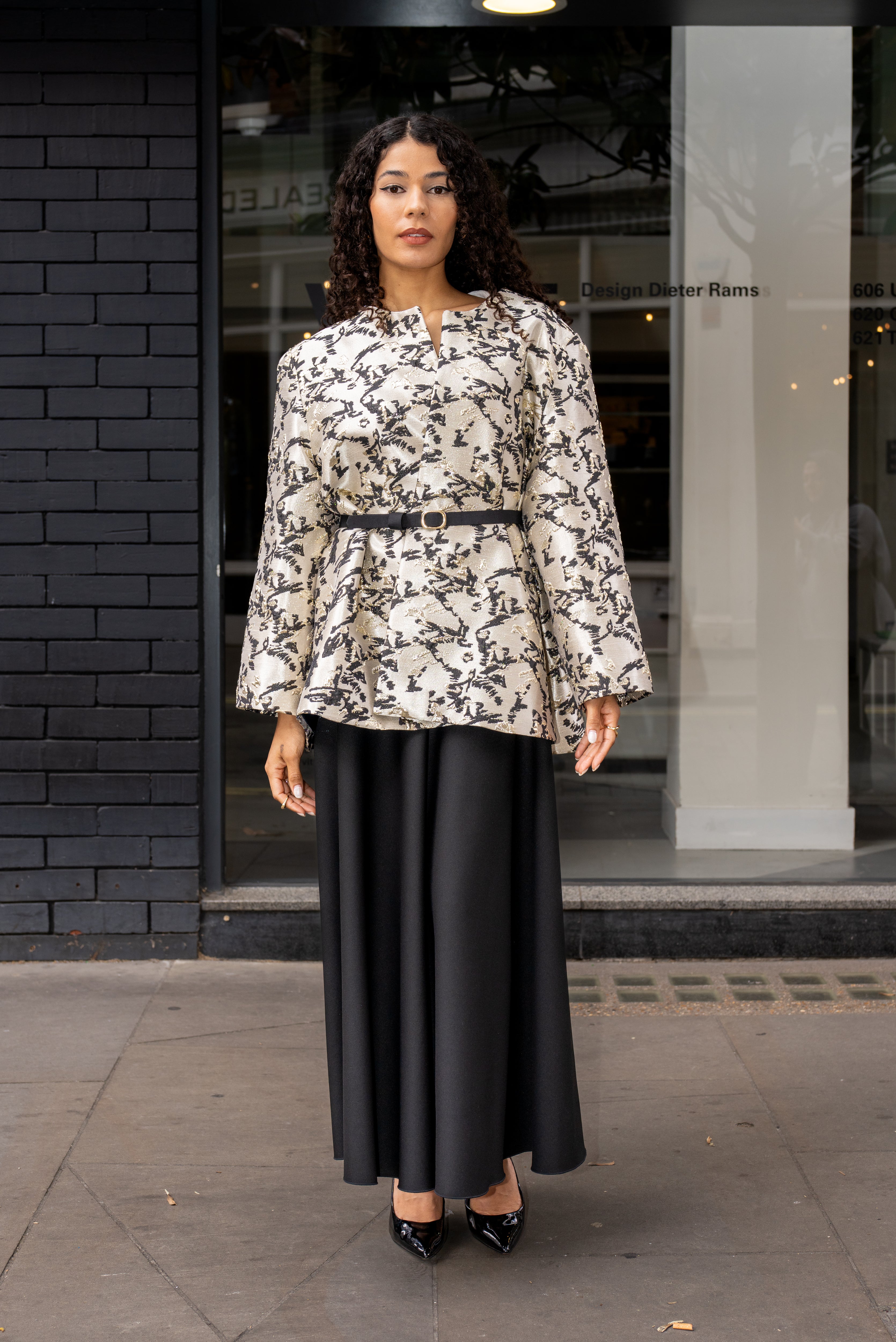 Handmade Tulip Brocade Jacket – Black