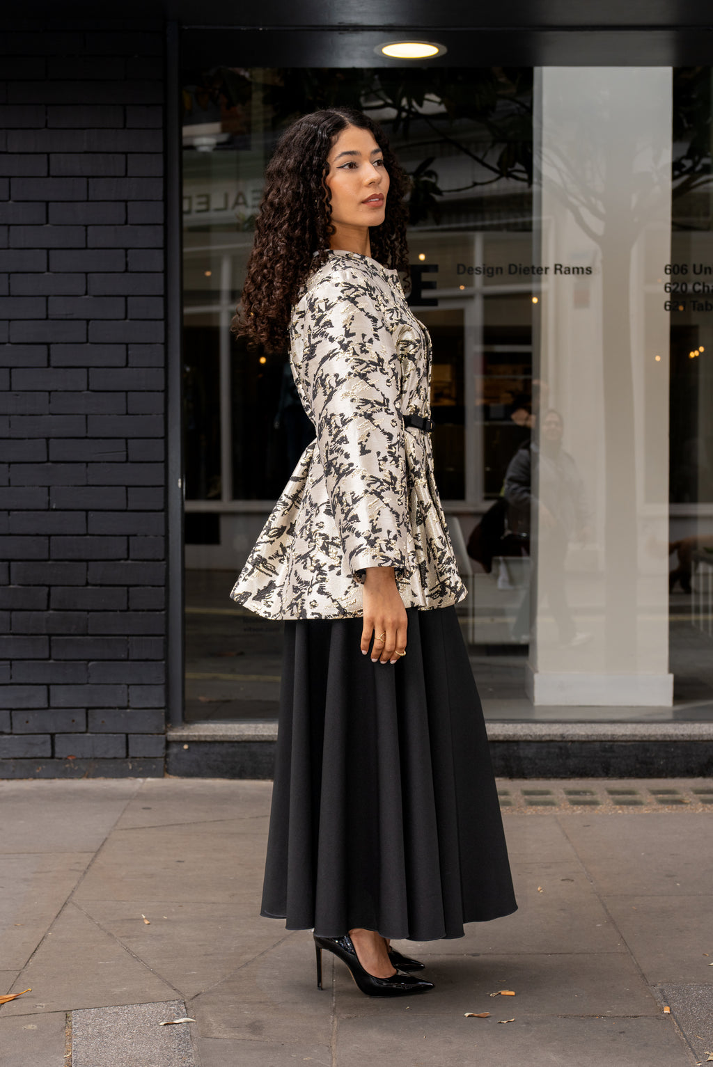 Handmade Tulip Brocade Jacket – Black