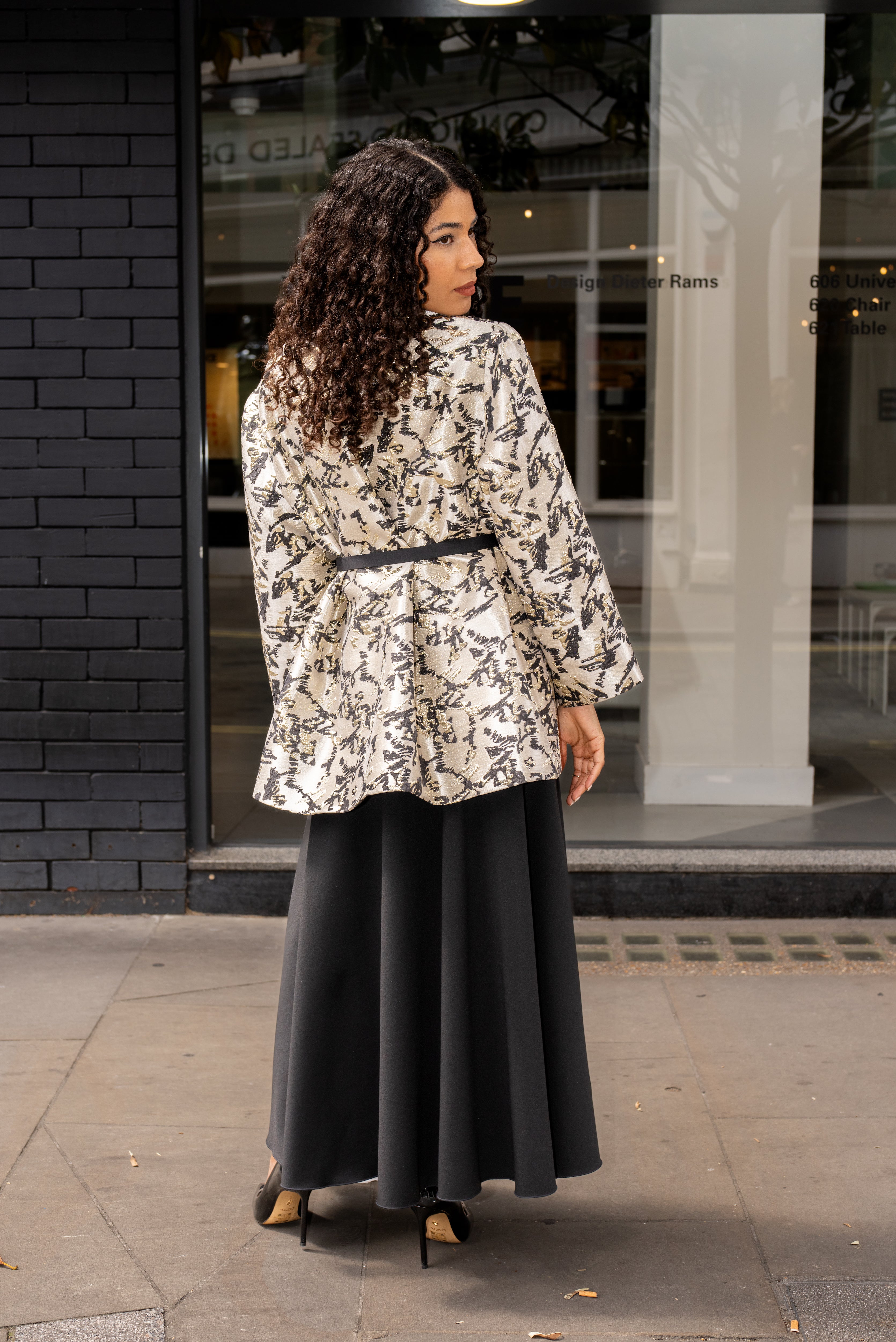 Handmade Tulip Brocade Jacket – Black