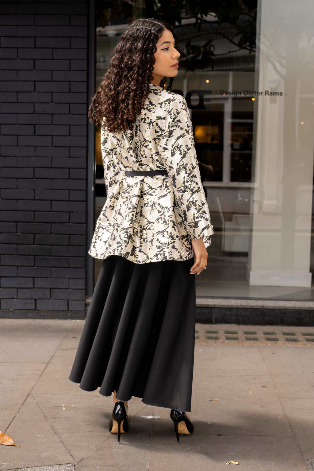 Handmade Tulip Brocade Jacket – Black