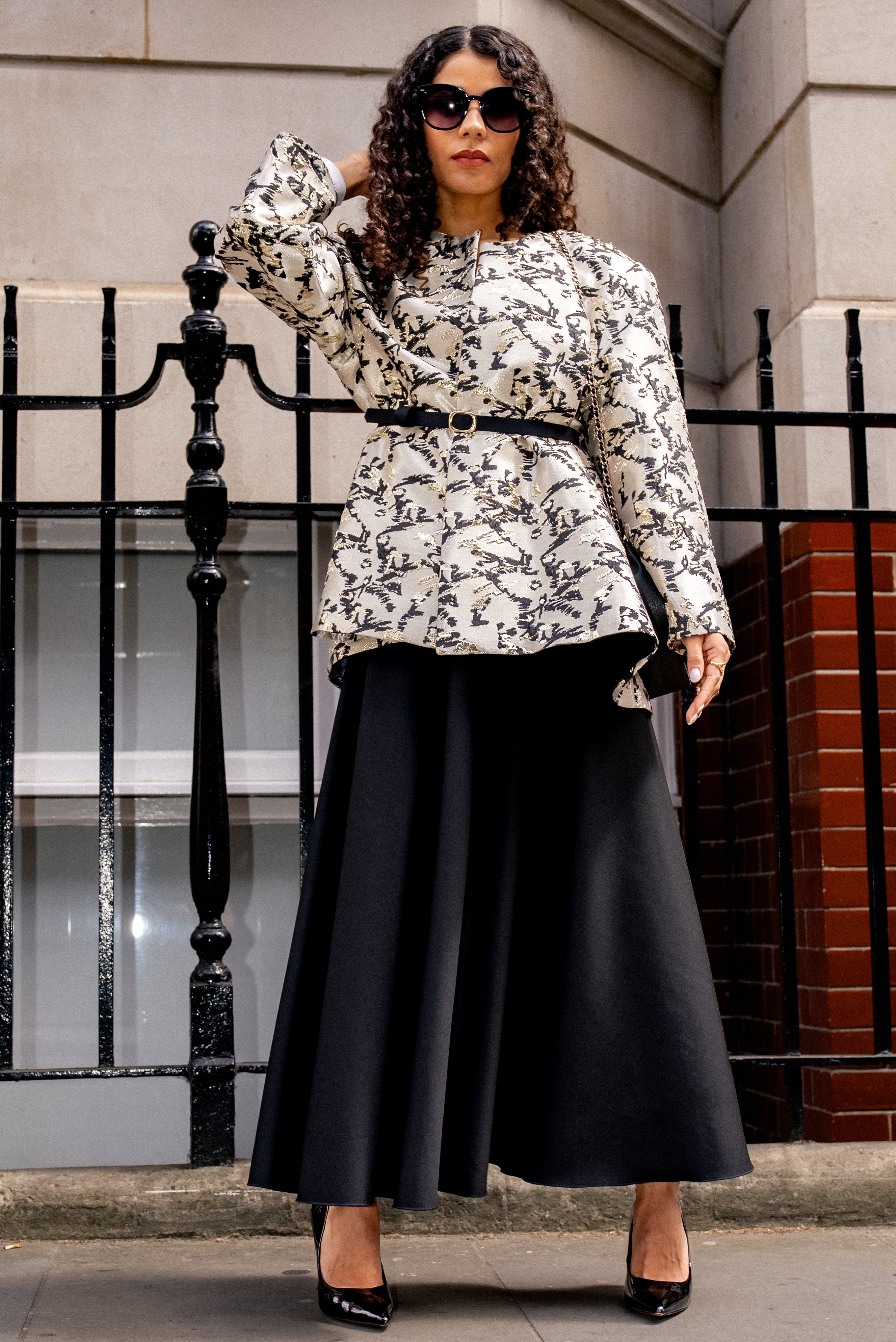 Handmade Tulip Brocade Jacket – Black
