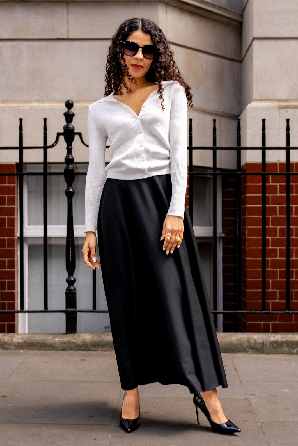 Handmade Flared Scuba Crepe Skirt – Black