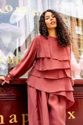 Peony Ruffle Top & Wide Leg Pants Co-Ord Set