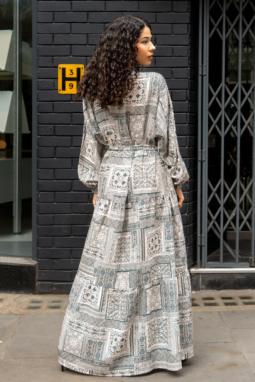 Printed Cotton Maxi Dress With Belt